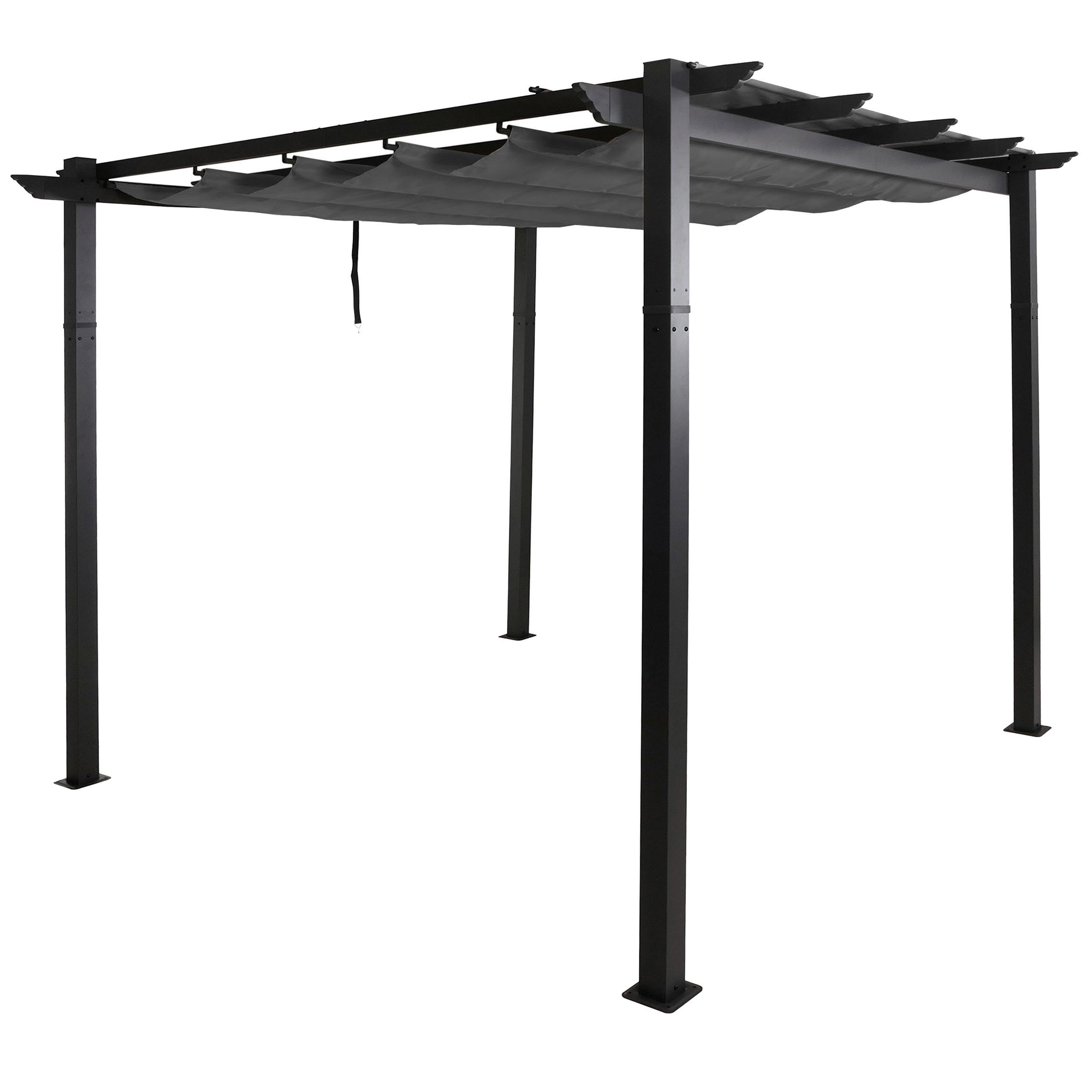 PERGOLA Aluminium 3x3m Anthrazit - Anthrazit, Metall (300/240/300cm) - BERLINLODGE