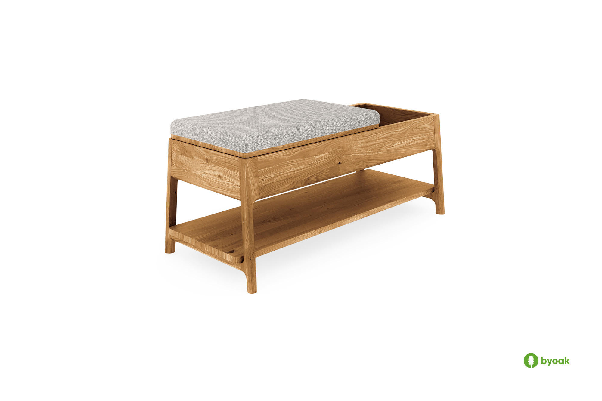 BETTBANK PAUL Wildeiche - Wildeiche, Holz (107/46/47cm) - byoak