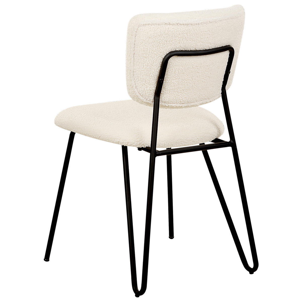 ÉTKEZŐSZÉK 2 darabos Szett Buklé törtfehér Nelko - fekete/fehér, textil (50/81/51cm) - Beliani