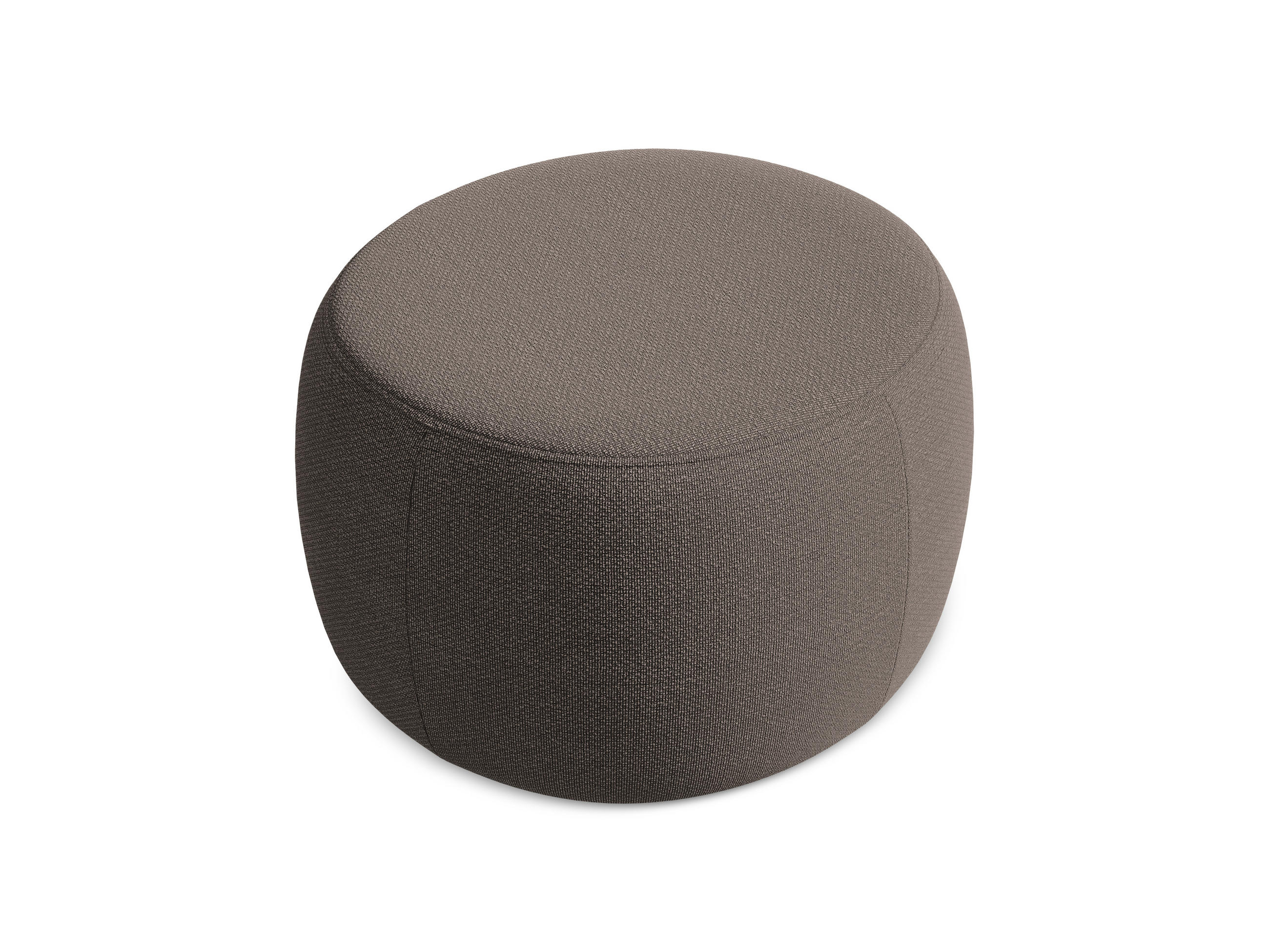 POUF Bouclé Stoff Braun - Schwarz/Braun, Kunststoff/Textil (76/44/67cm) - Makamii