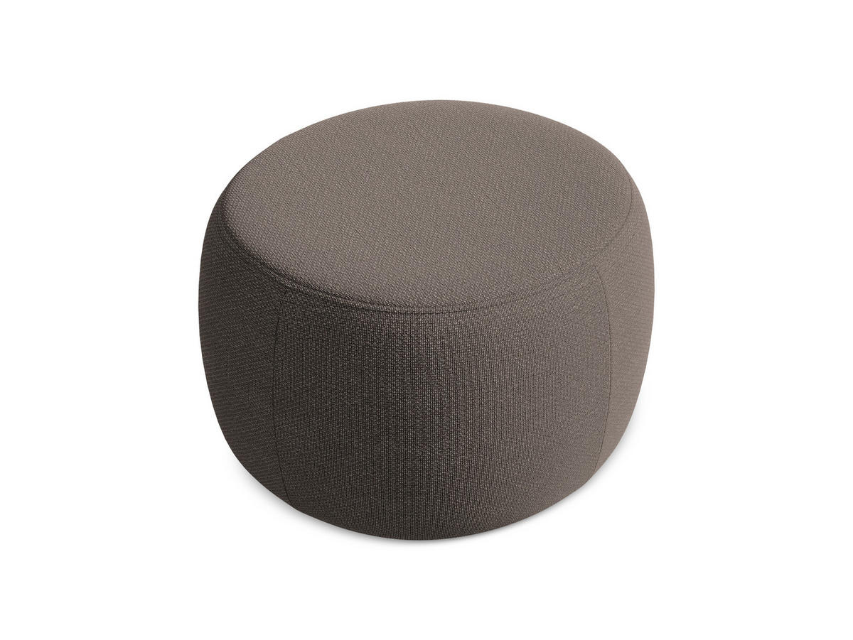 POUF Bouclé Stoff Braun - Schwarz/Braun, Kunststoff/Textil (76/44/67cm) - Makamii