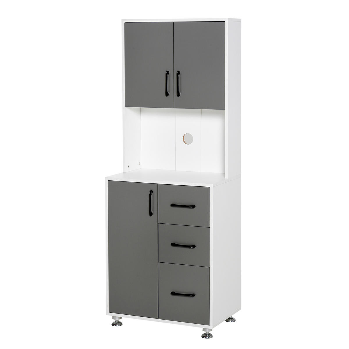 HIGHBOARD DE-10981 2+1 Türen Grau/Weiß - Grau, Holzwerkstoff (40/160/60cm) - ComfortXL