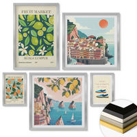 WANDBILDER 5er Set - 50x50 cm & 20x30 cm & 40x60 cm Silberner Rahmen - Stadtansichten Paris London Frankreich - Silberfarben, Kunststoff (40/60cm) - ArtPrintCave