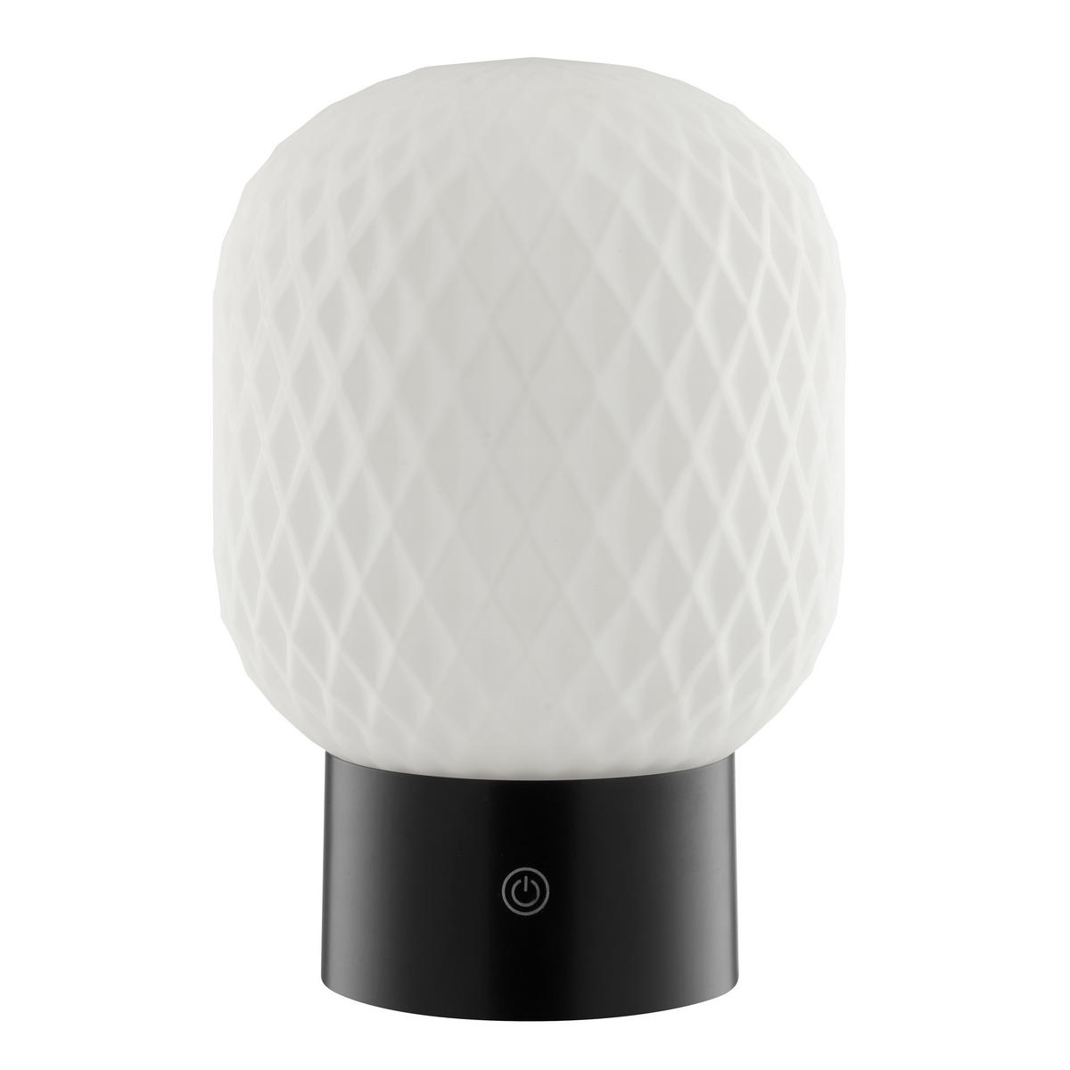 TISCHLEUCHTE Sarastro Weiß/Schwarz 13/13/20 cm - Multicolor, Glas (13/13/20cm) - Brilliant