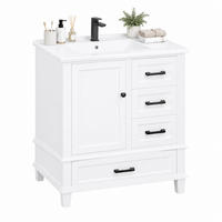 WASCHTISCH mit Keramikbecken 76 x 46 x 83,5 cm Weiß - Weiß, Holzwerkstoff (46/83.5/76cm) - Beauniv