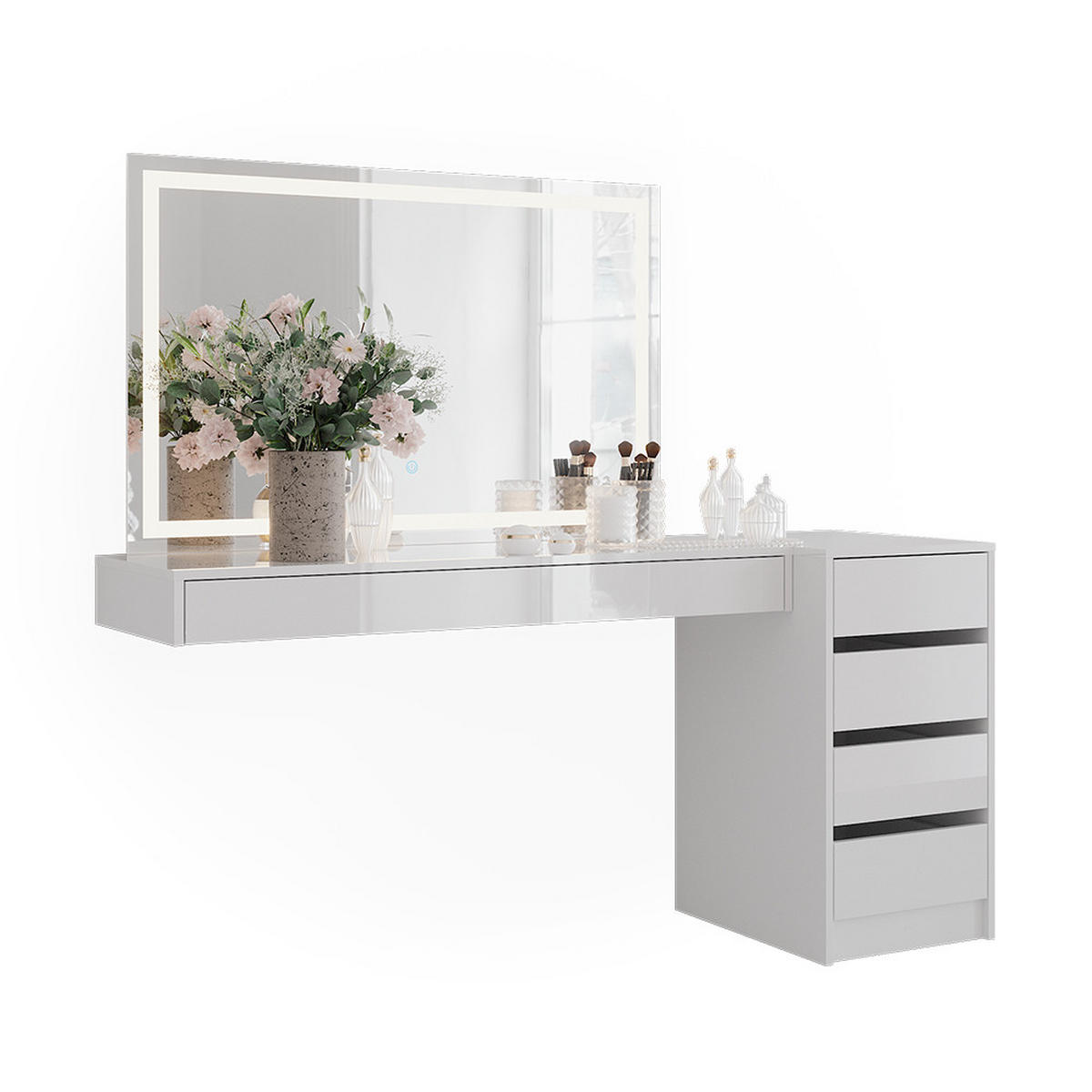 TOALETNÍ STOLEK Sherry Bílá - bílá, kompozitní dřevo (120/12/40.1cm) - Vicco