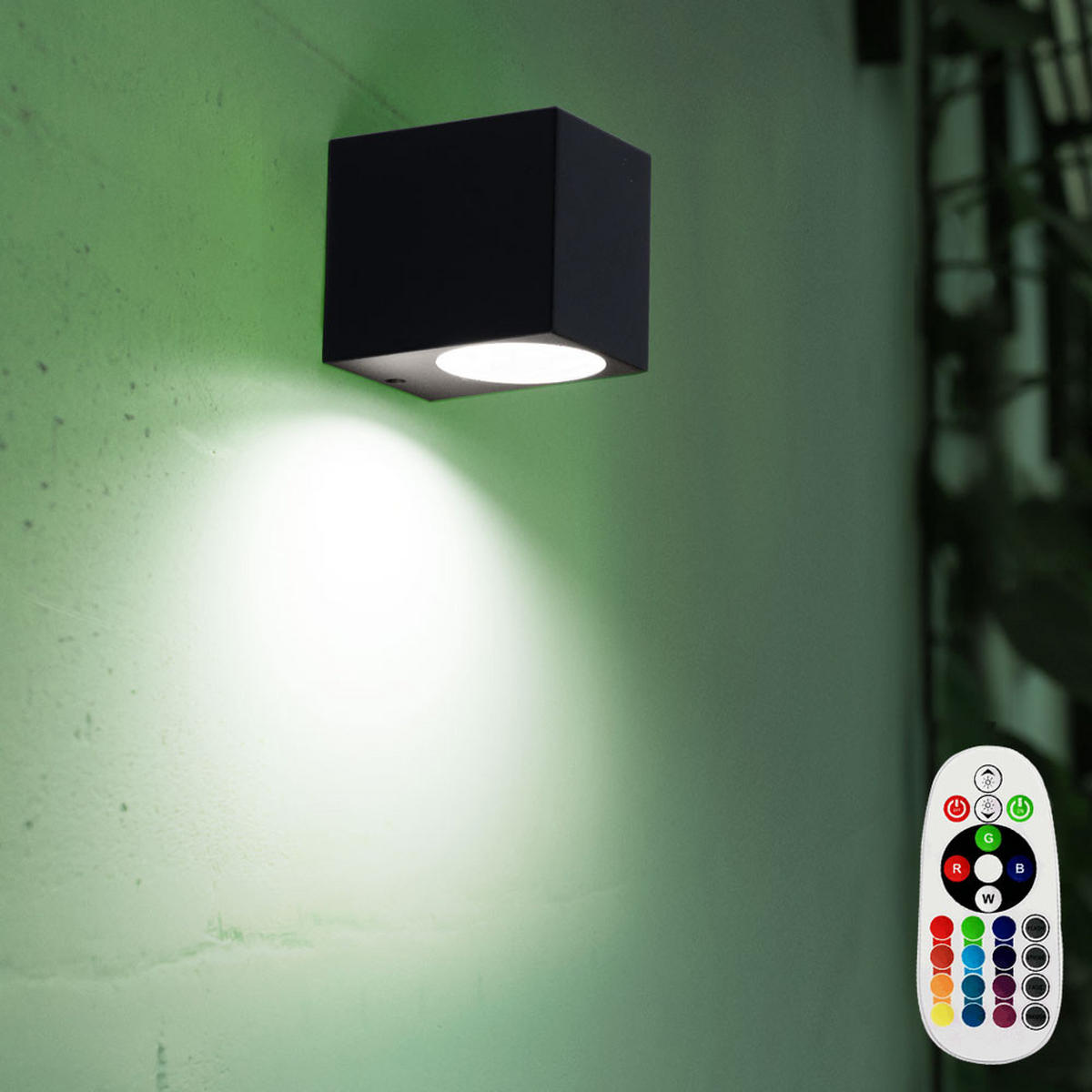 LED AUßen-WANDLEUCHTE Grau Metall 2er Set - Grau, Metall (6.8/9.2/8cm)