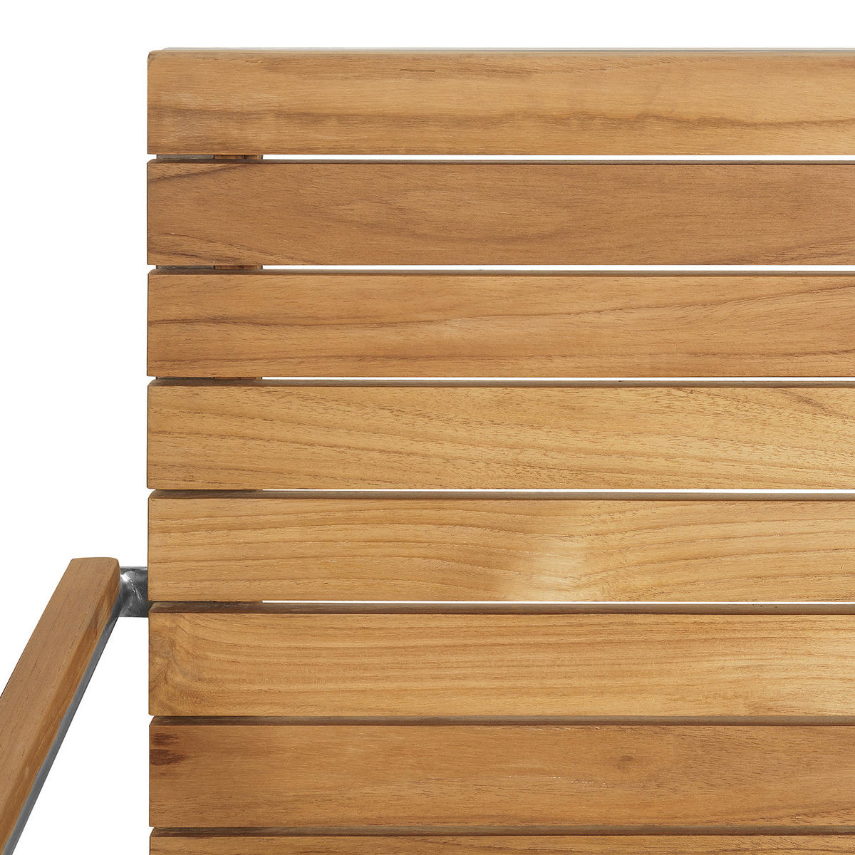 FREISCHWINGER - 2er-Set - Teak massiv / Edelstahl - Teak / Silber - Silberfarben/Braun, Holz/Metall (55/86/58cm) - home24