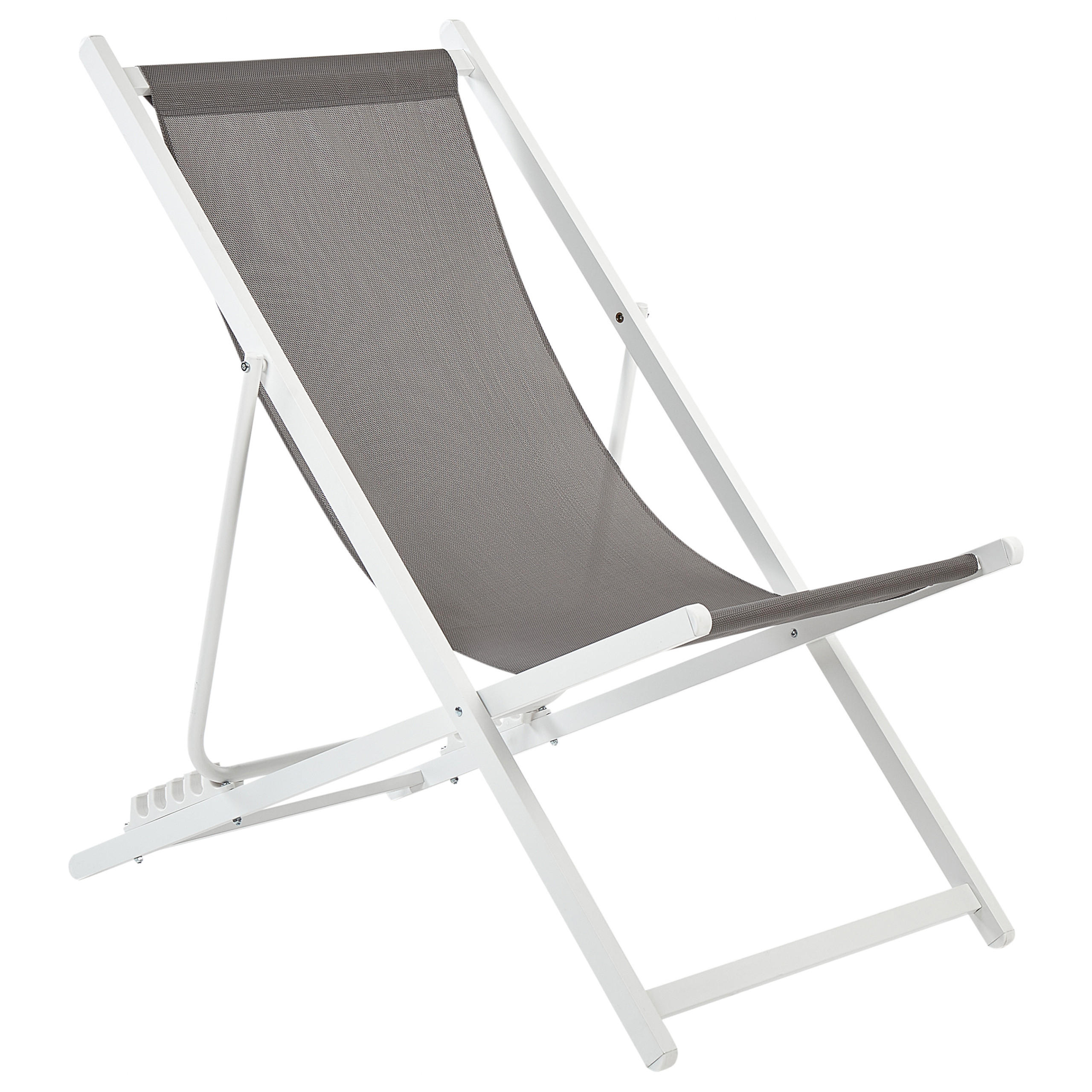 GARTENSTUHL Grau Locri II - Weiß/Grau, Metall (60/79/95cm) - Beliani