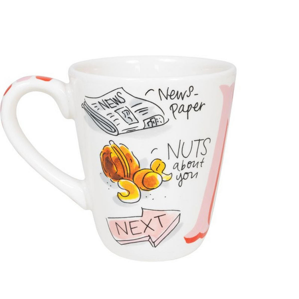 BECHER Love Letter N in Bunt - 350 ml - Multicolor, Keramik (0.35L) - Blond Amsterdam