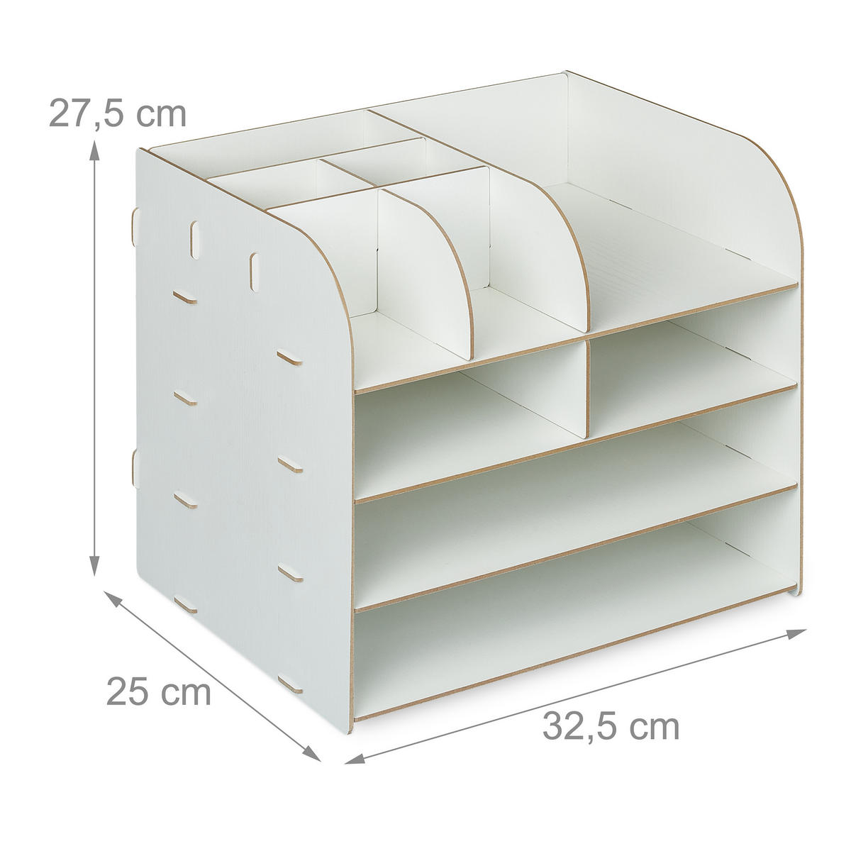 SCHREIBTISCH Organizer - Weiß, Holzwerkstoff (25/32.5/27.5cm) - Relaxdays