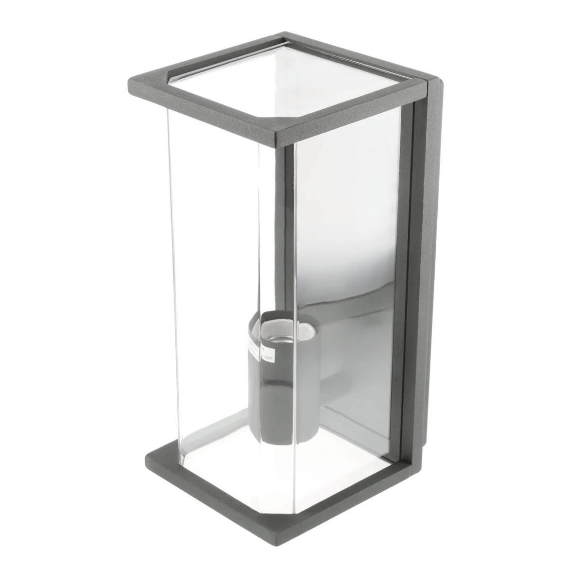 AUSSENWANDLEUCHTE Anthrazit Grau E27 Klarer Diffusor IP54 - Dunkelgrau/Anthrazit, Metall (12.5/26.5/14.5cm) - CGC Europe