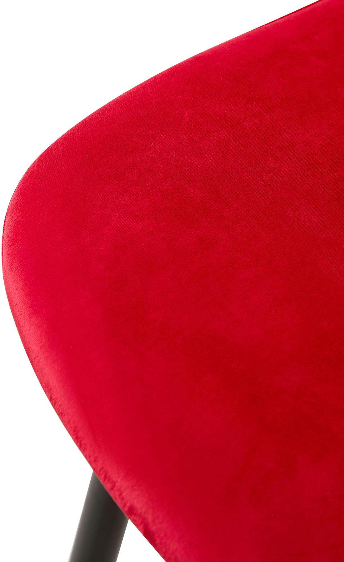 STUHL Samt Rot - Rot/Schwarz, Textil/Metall (44/88/54cm) - CLP