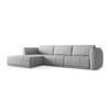 ECKSOFA Links Chenille Stoff Grau - Hellgrau/Schwarz, Kunststoff/Textil (170/290cm) - Makamii