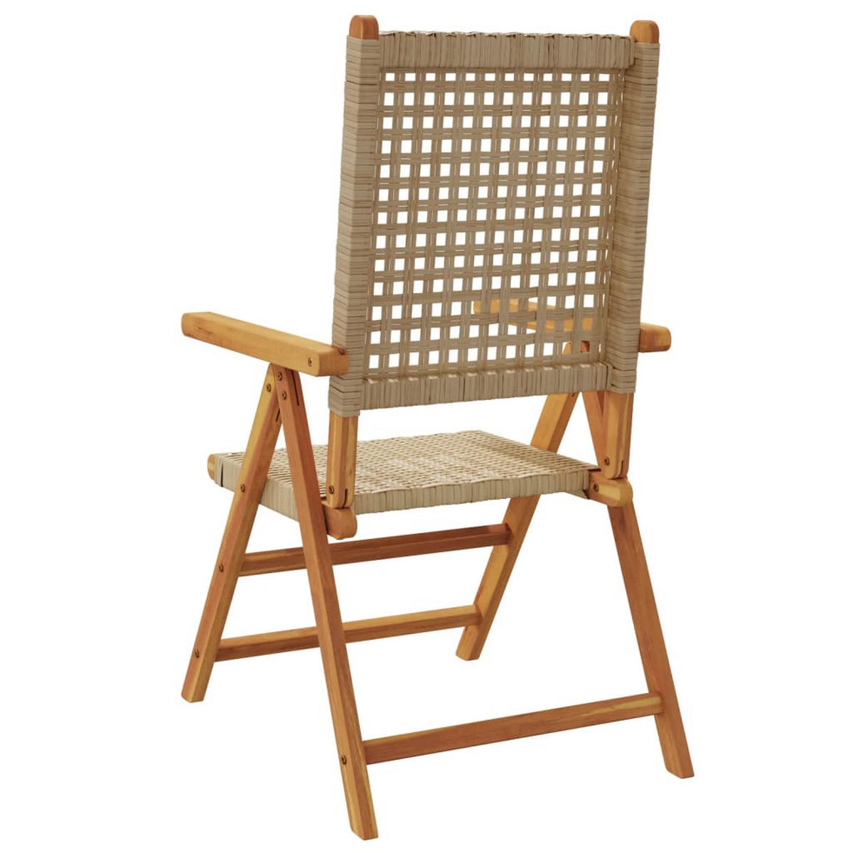 GARTENSTÜHLE 2er Set Beige Massivholz Akazie Und Poly Rattan - Beige, Holz (57/109/70cm) - vidaXL