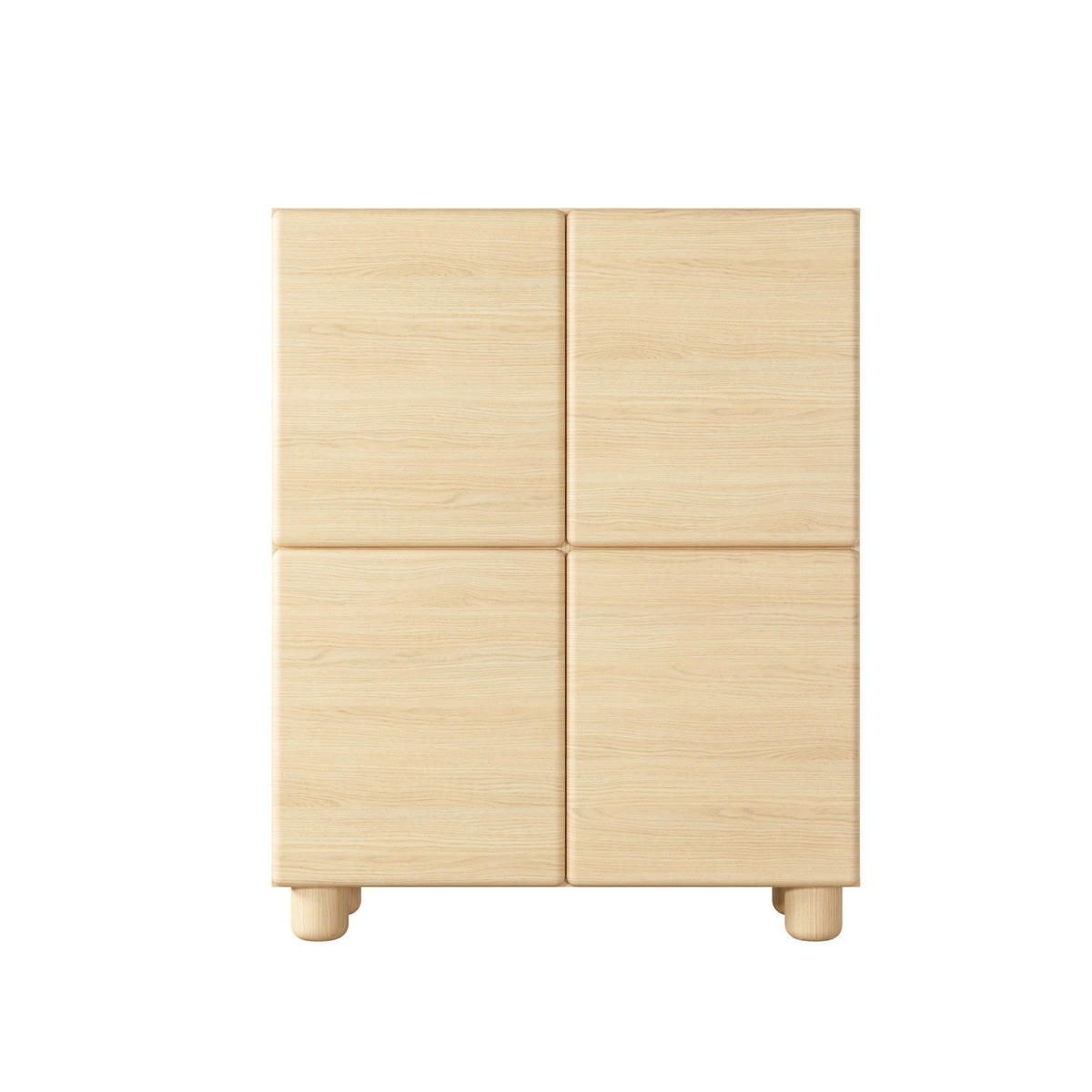 HIGHBOARD CERVI A 100 cm Eiche Vicenza - mit 4 Türen und abgerundeten Fronten - Eichefarben, Holz/Holzwerkstoff (100/125/38cm) - Ravio