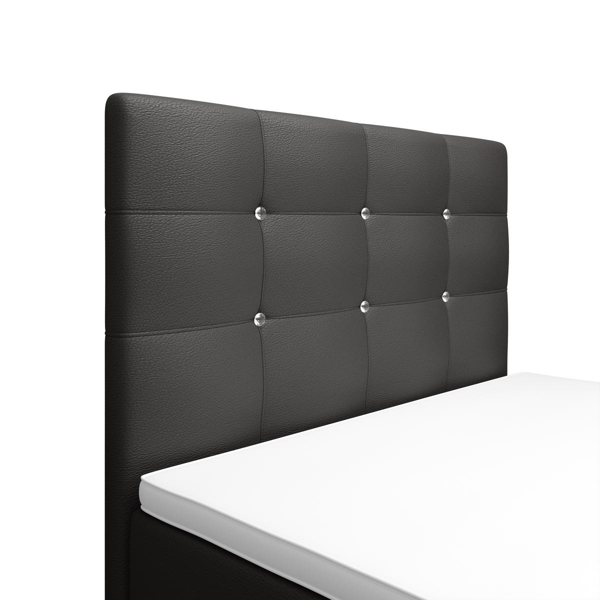 BOXBETT KLEO 90x200, mit Matratze H3 und Topper, Madryt 195 - Grau, Holz/Kunststoff (90/200cm) - Bedante