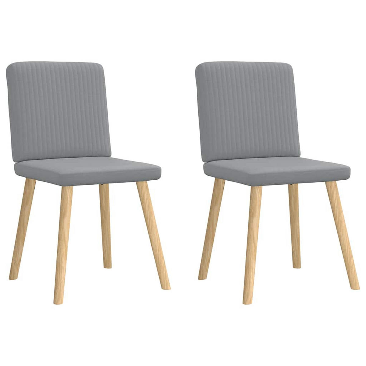 ESSZIMMERSTÜHLE 2 Stk. Hellgrau Stoff 45*54*86cm - Grau, Metall (45/86/54cm) - ZMH