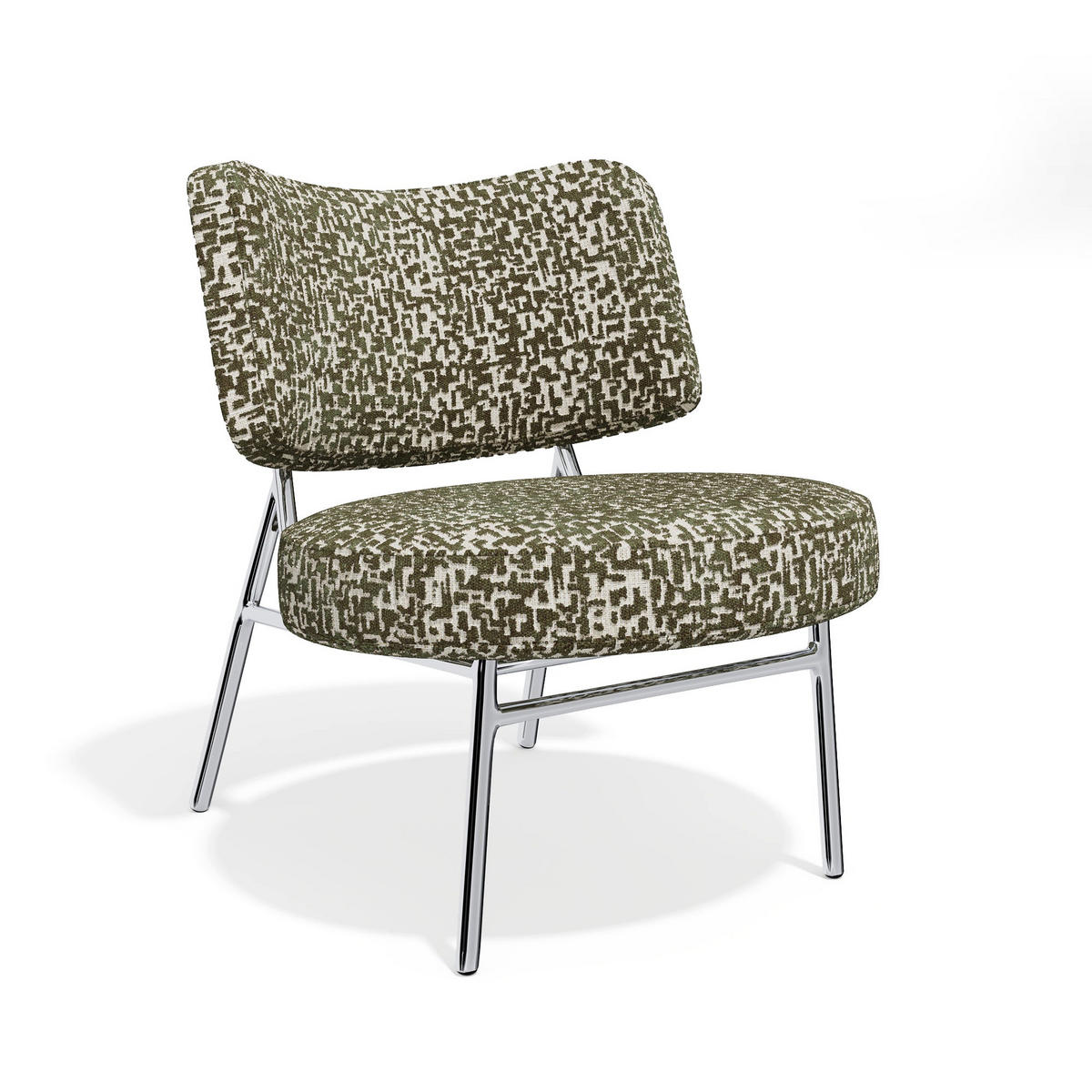 SESSEL Gemusterter texturierter Stoff 60cm - Olivgrün/Grün, Textil (60/70/71cm) - Sia Home
