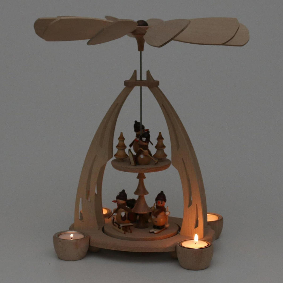 PYRAMIDE Schneemänner 20/24/35 cm - Multicolor, Holz (0.1/35/0.1cm) - Dekoteam24