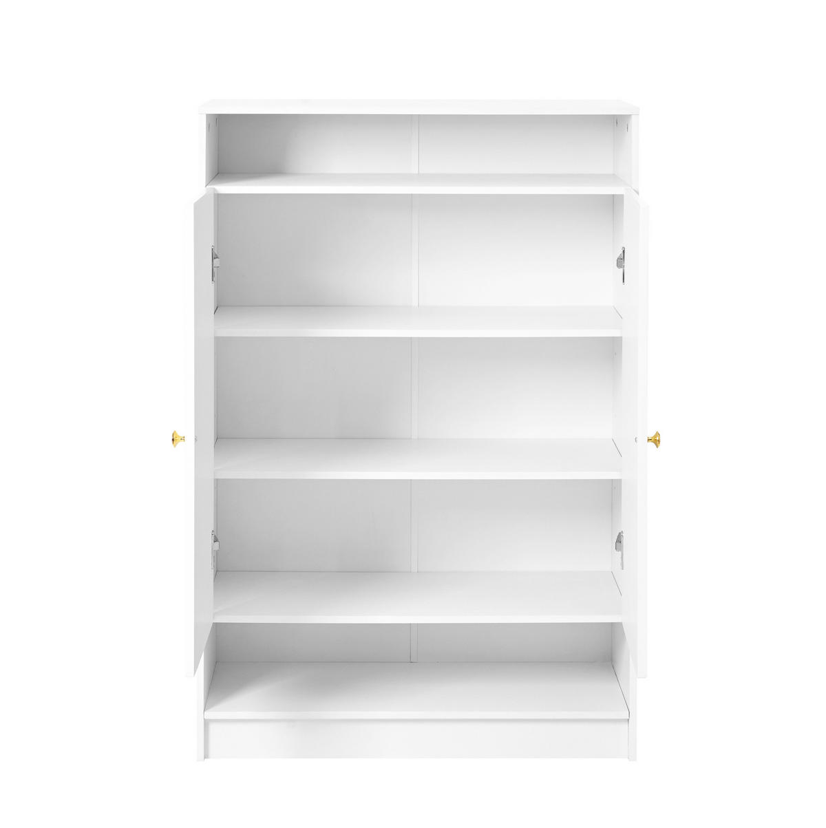 SCHUHSCHRANK 73/34/109 cm in Weiß mit 2 Türen und verstellbaren Einlegeböden - Weiß, Holzwerkstoff (73/109/34cm) - Flora Grace