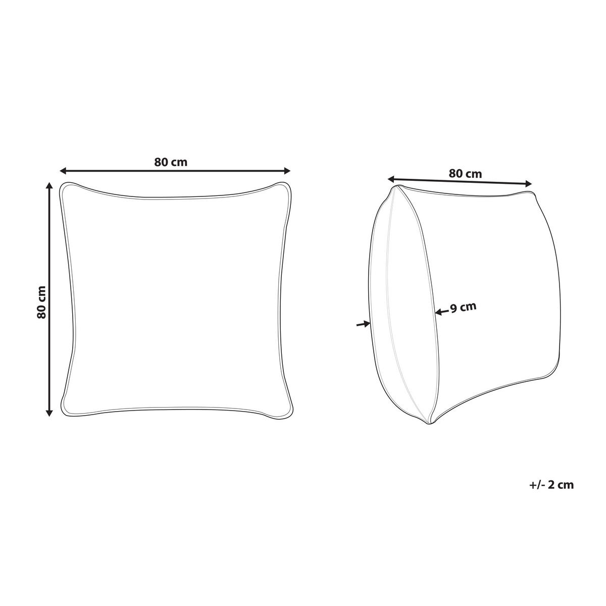 KOPFKISSEN Weiß Hoch 80/80 cm Etna - Weiß, Naturmaterialien (80/80cm) - Beliani