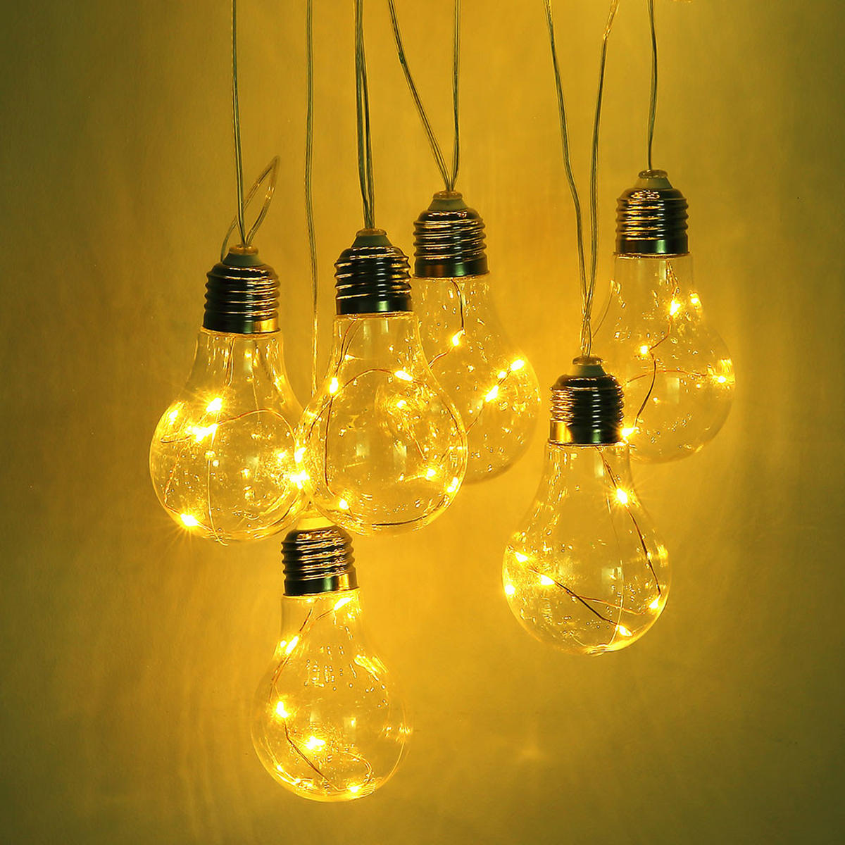 LED AUSSENLEUCHTE Solar Lichterkette Silber - Silberfarben, Kunststoff (380/5.8/10cm) - Globo Lighting