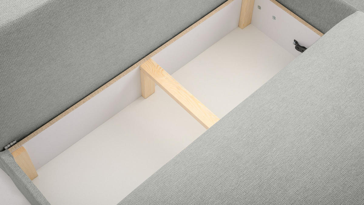 ECKSOFA mit Schlaffunktion Greste, Hellgrau - Hellgrau, Textil (150/223cm) - Meblito
