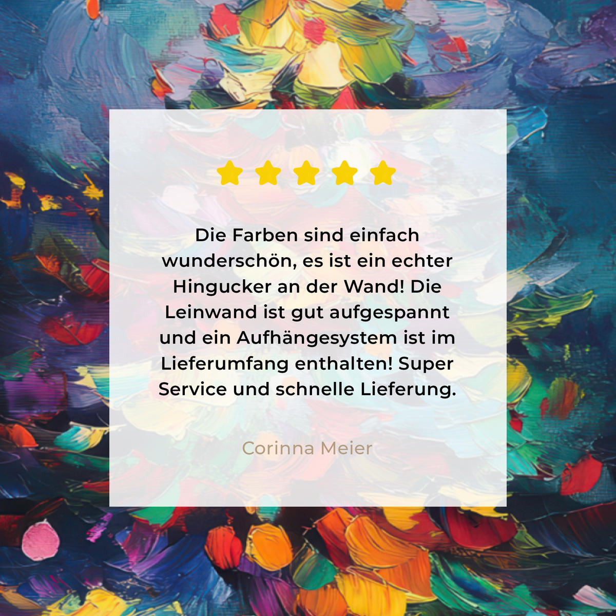 LEINWANDBILD Weihnachtsbaum - Weihnachten - Abstrakt - Farbenfroh 40x30 cm - Multicolor, Textil (40/30cm) - MuchoWow