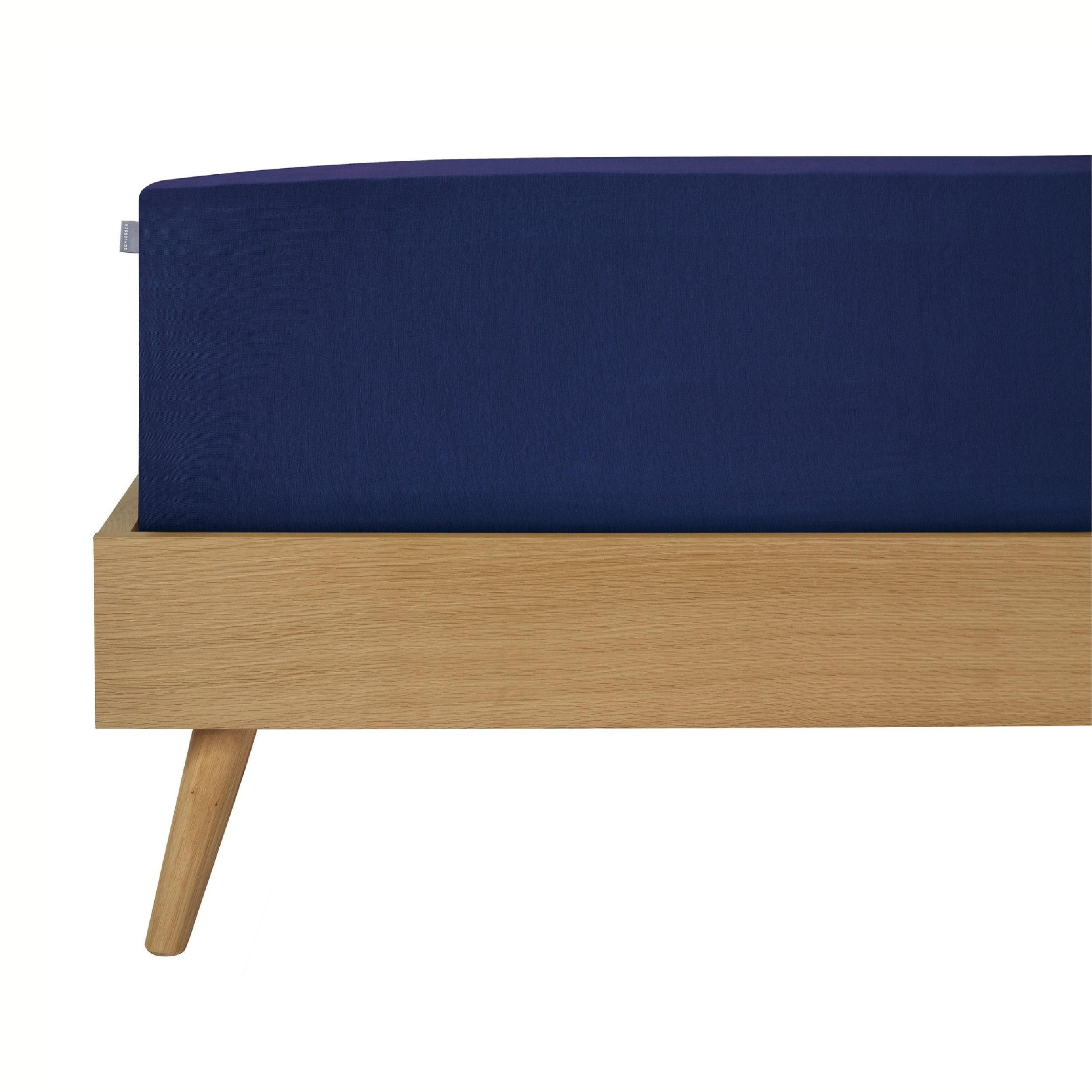 SPANNBETTLAKEN Elli 97 % Baumwolle, 3 % Elasthan 100x200 cm Dunkelblau - Dunkelblau, Textil (100/200cm) - SCHIESSER