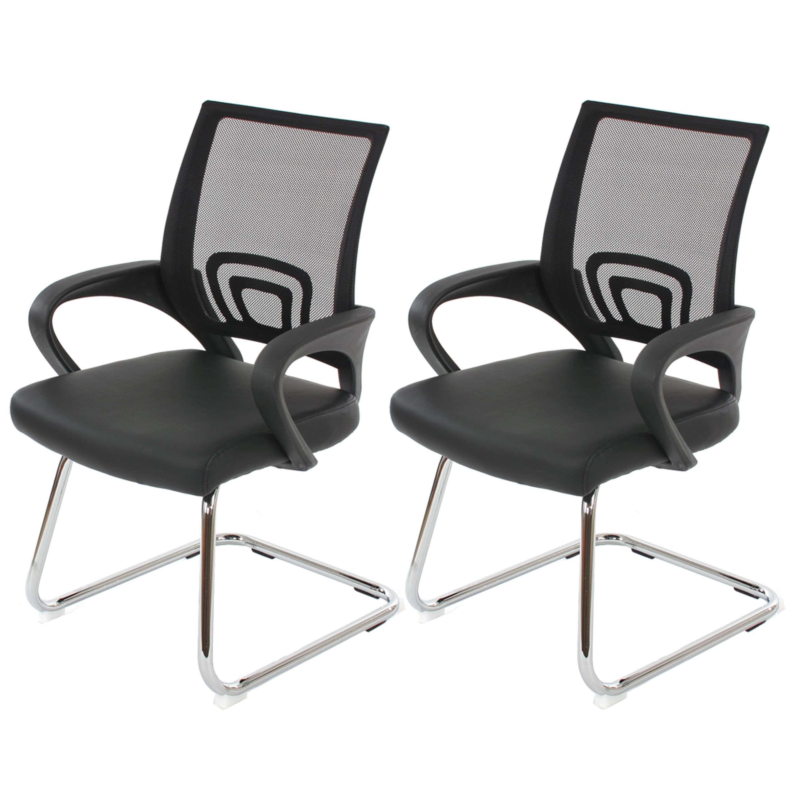 KONFERENZSTUHL Schwarz 2er-Set - Schwarz, Textil (57/92/59cm) - MCW