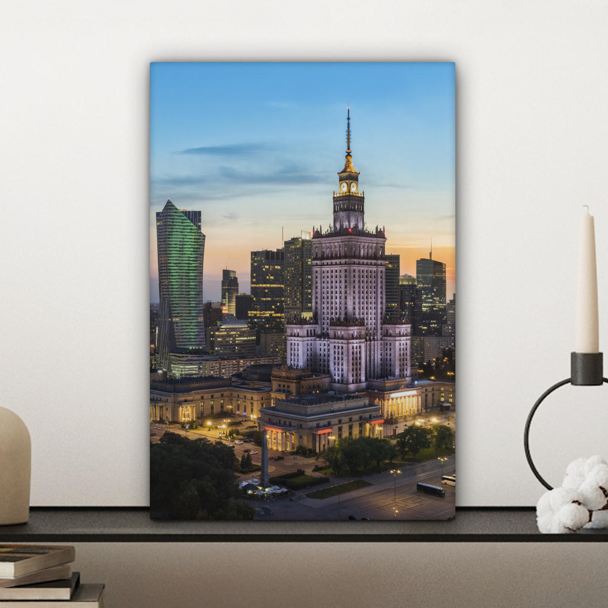 LEINWANDBILD Polen - Sonne - Warschau 20x30 cm - Blau, Textil (20/30cm) - MuchoWow