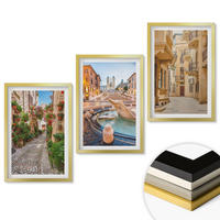 WANDBILDER 3er Set - 40x60 cm Goldrahmen - Die bezaubernden Straßen des Brunnens - Goldfarben, Kunststoff (40/60cm) - ArtPrintCave