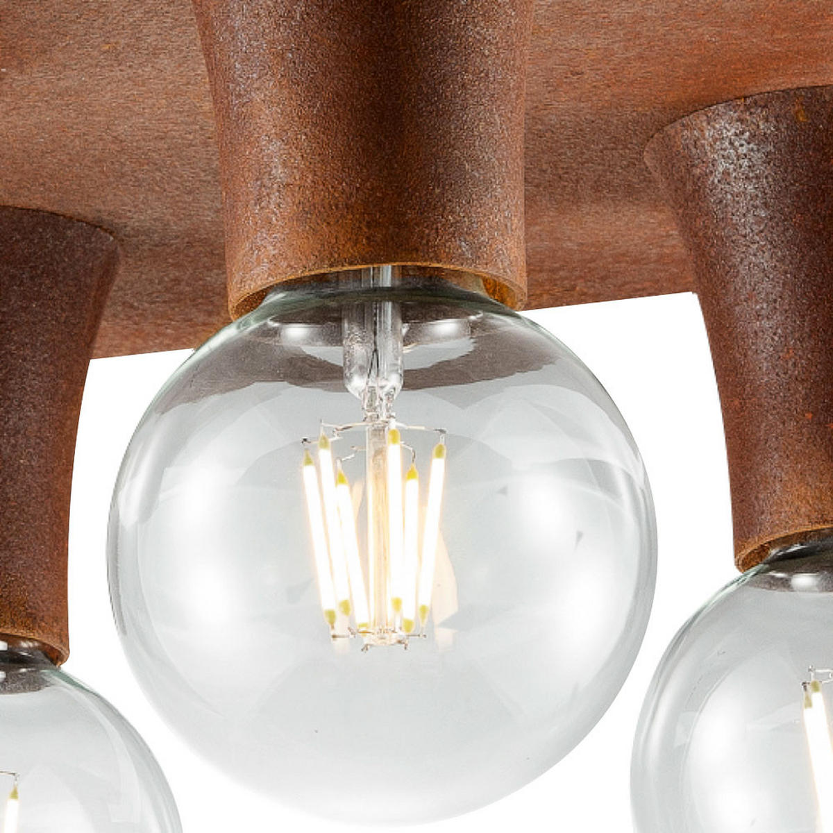 DECKENLEUCHTE Metall Rostfarben Quadratisch - Braun, Metall (40/40/11cm)