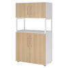 AKTENSCHRANK groß abschließbar mit Regal 41,7/80/145,2 cm in Weiß/Eichefarben - Eichefarben/Weiß, Holzwerkstoff (80/145.2/41.7cm) - bümö
