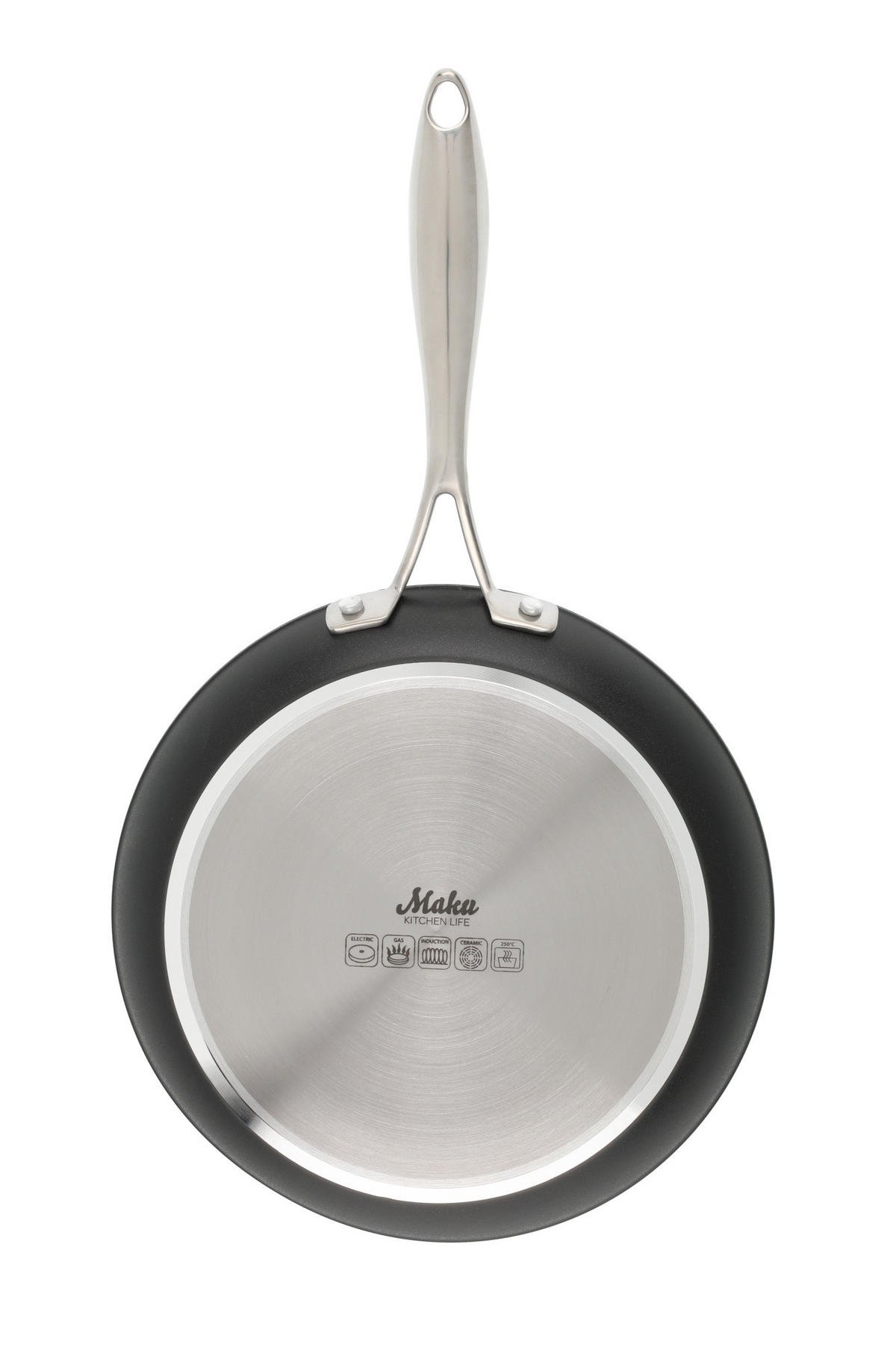 INDUKTIONSBRATPFANNE Ø 24 cm - Schwarz, Metall (44cm)