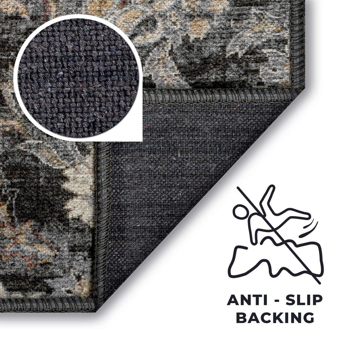 TEPPICH RITZ Dunkelgrau 80/150 cm - Dunkelgrau, Textil (80/150cm) - Tapiso