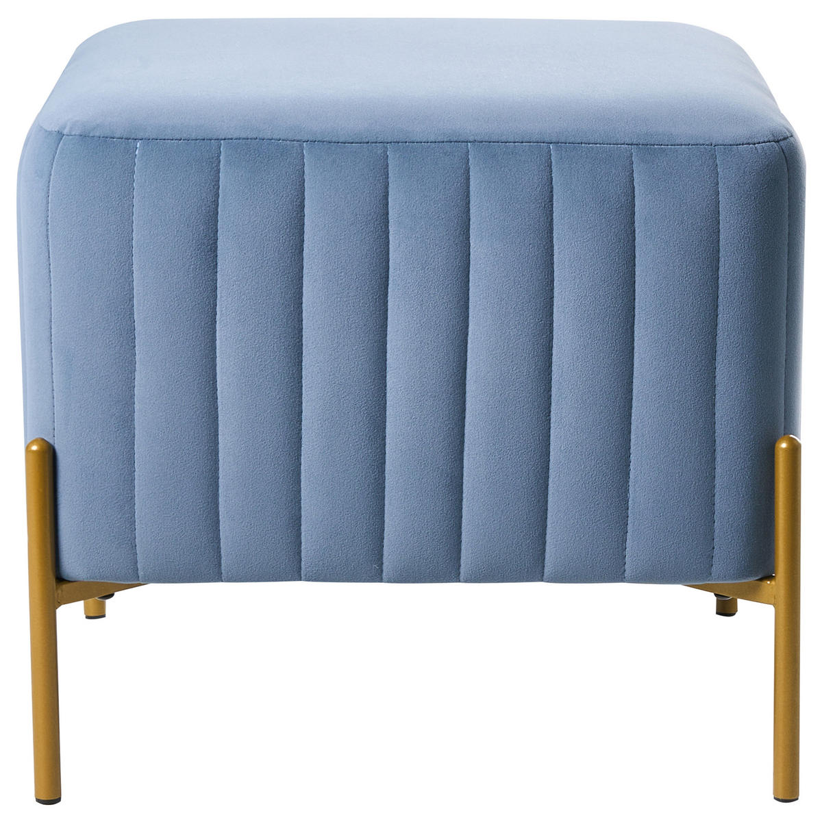 HOCKER Samtstoff Blau Utah - Blau, Textil (47/43/47cm) - Beliani