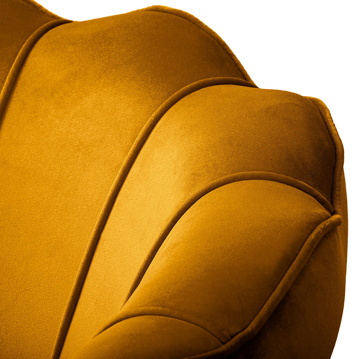 SESSEL - Samt, Füße Dunkel - Dunkelbraun/Gelb, Birkenholz/Textil (75/74/75cm) - home24