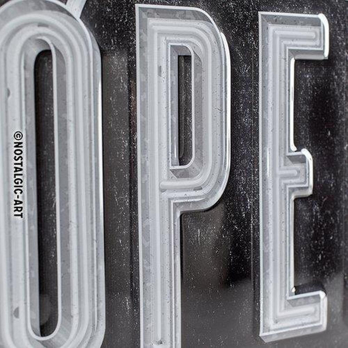 BLECHSCHILD 20/30 cm Achtung Yes, we are Open - Multicolor, Metall (30/20/0.2cm) - Nostalgic-Art