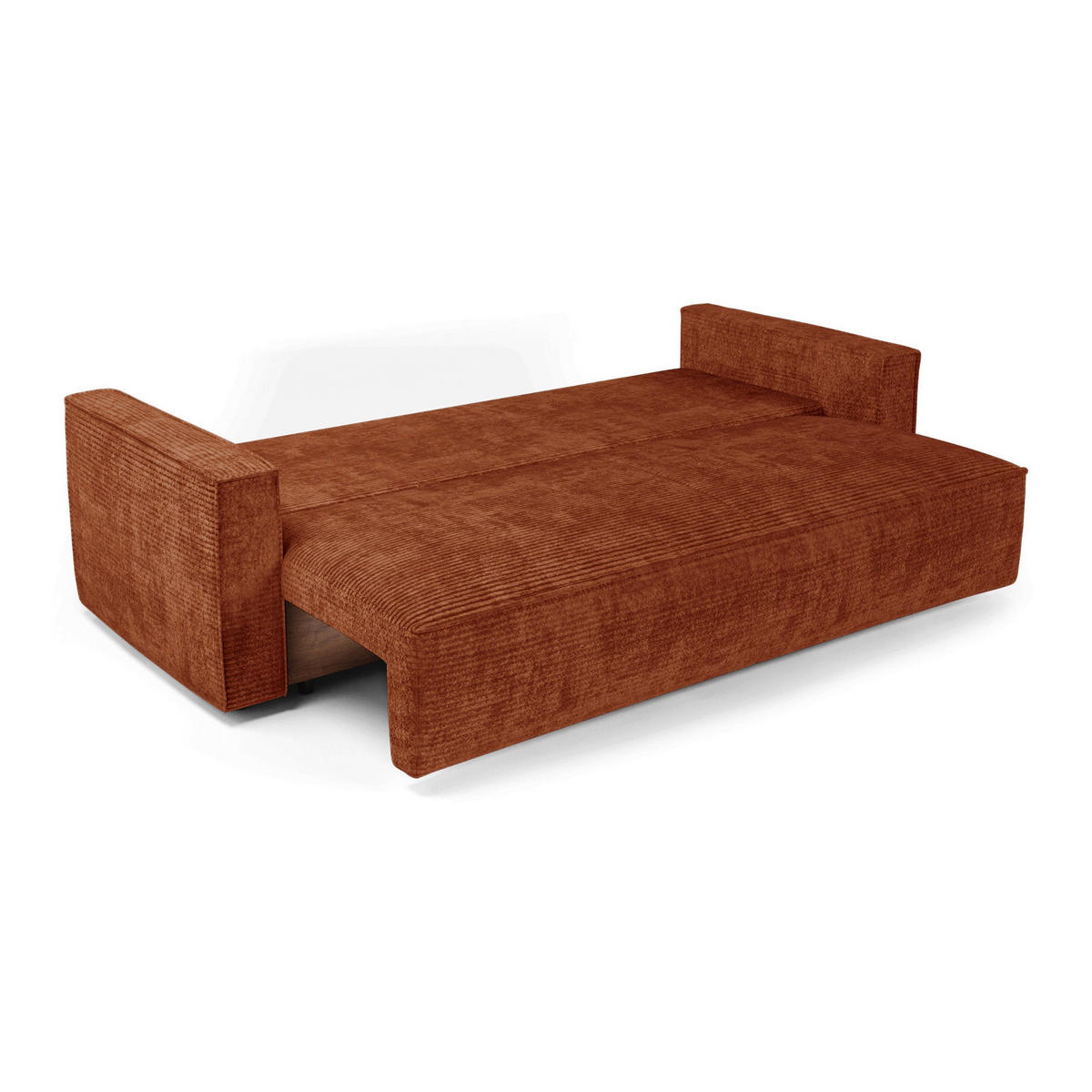 SCHLAFSOFA mit Stauraum Cord Terrakotta 254cm - Dunkelorange/Terracotta, Textil (254/78/95cm) - Premium Interiors