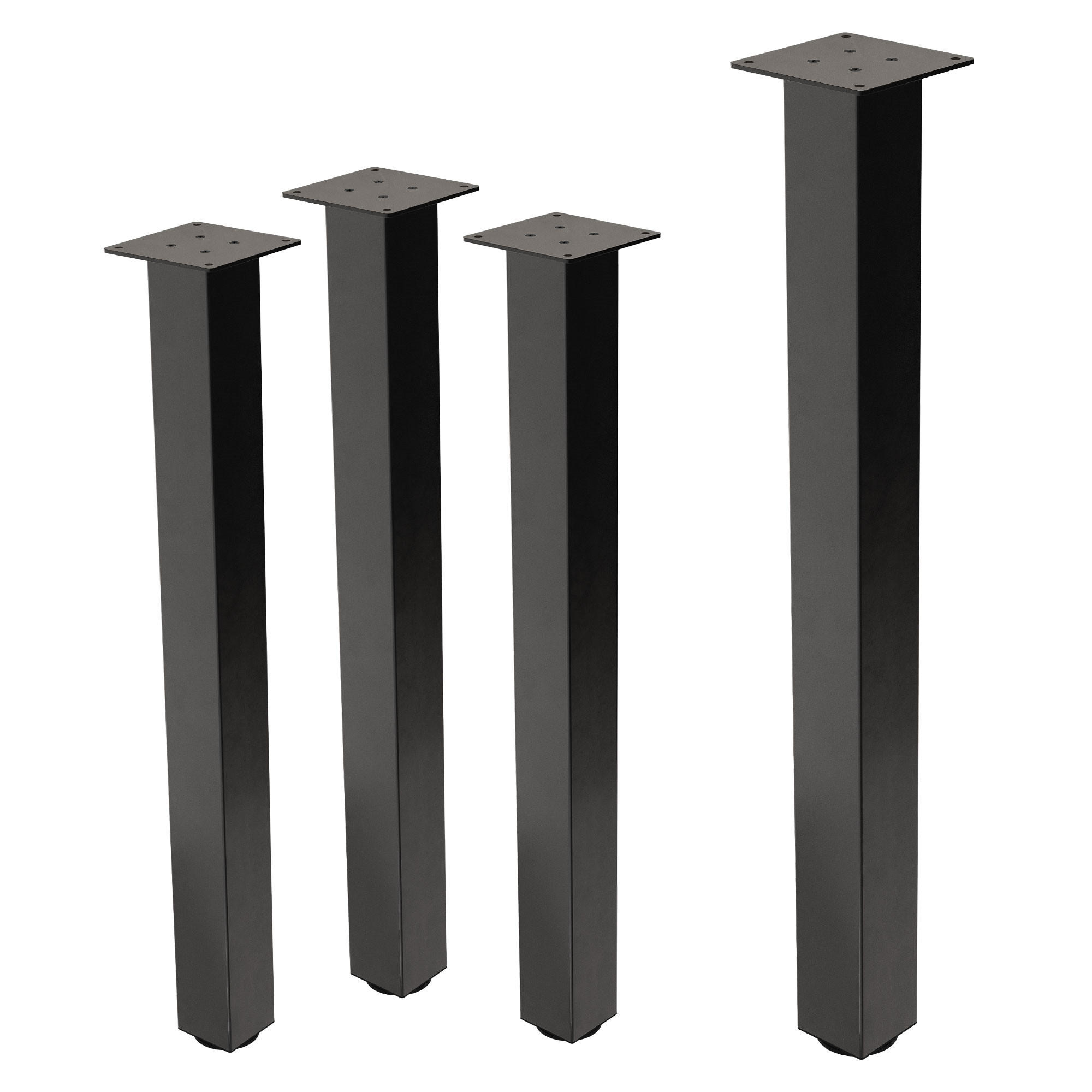 TISCHBEINE 4er Set I-Design H:90 cm Dunkelgrau 8x8 cm - Dunkelgrau, Metall (8/90/8cm) - ML-DESIGN