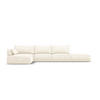 ECKSOFA links Kaelle aus Chenille-Stoff leichtes beige 5 Sitzplätze - Creme, Textil (171/364cm) - Micadoni