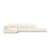 ECKSOFA links Kaelle aus Chenille-Stoff leichtes beige 5 Sitzplätze - Creme, Textil (171/364cm) - Micadoni