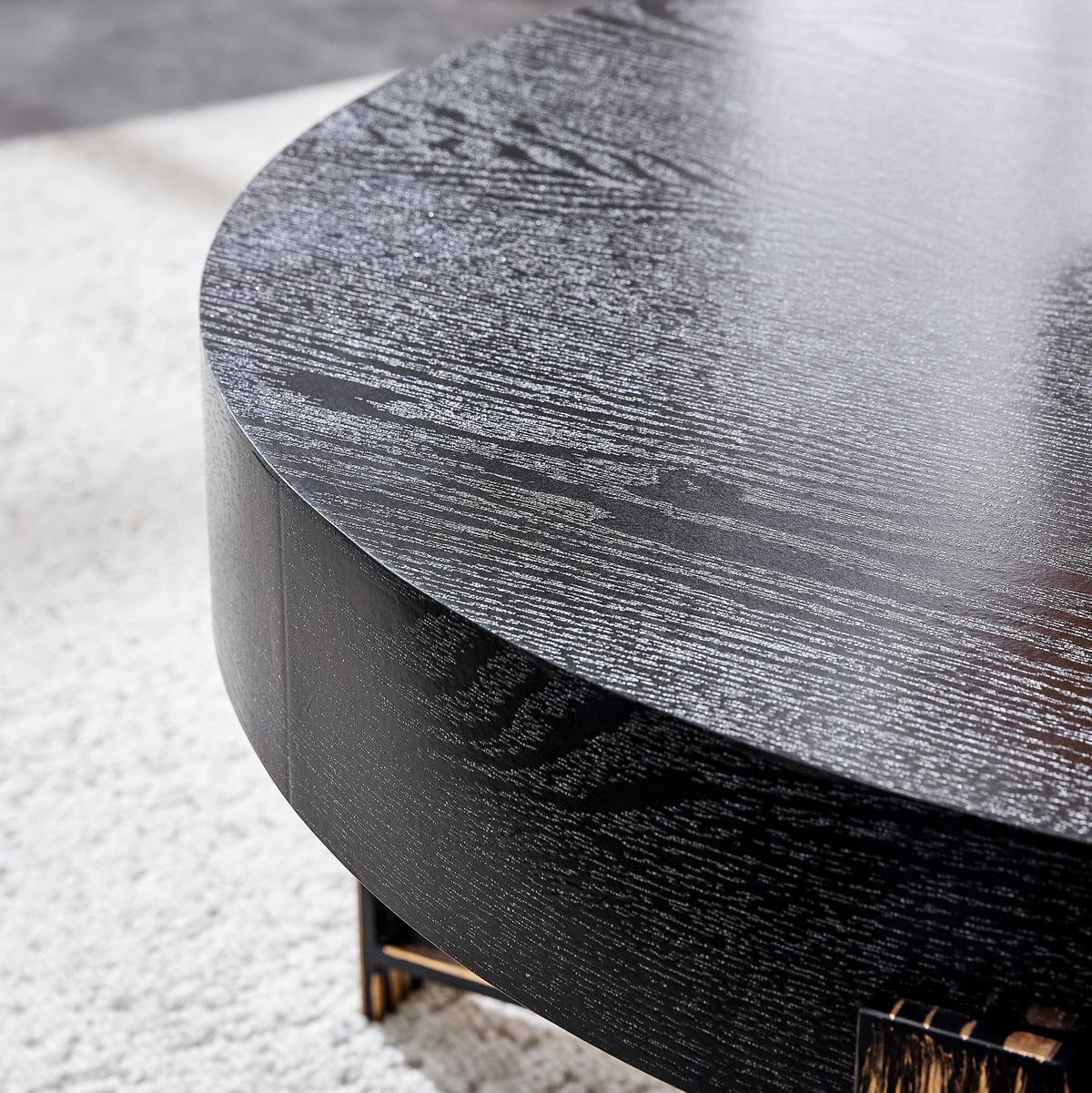 COUCHTISCH aus MDF und Metall Ø68x36 cm in Schwarz mit Kreuzgestell - Schwarz, Holzwerkstoff (68/68/36cm) - Modfu