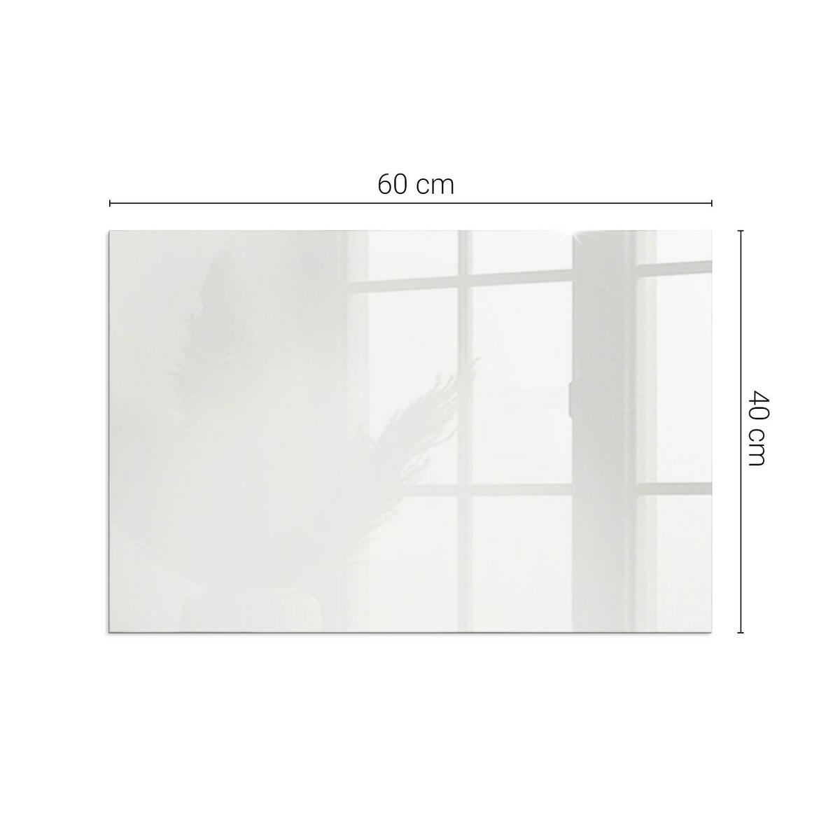 GLASPLATTE für Kamin 60x40 cm Grau - Grau, Glas (60/40/0.4cm) - ArtPrintCave