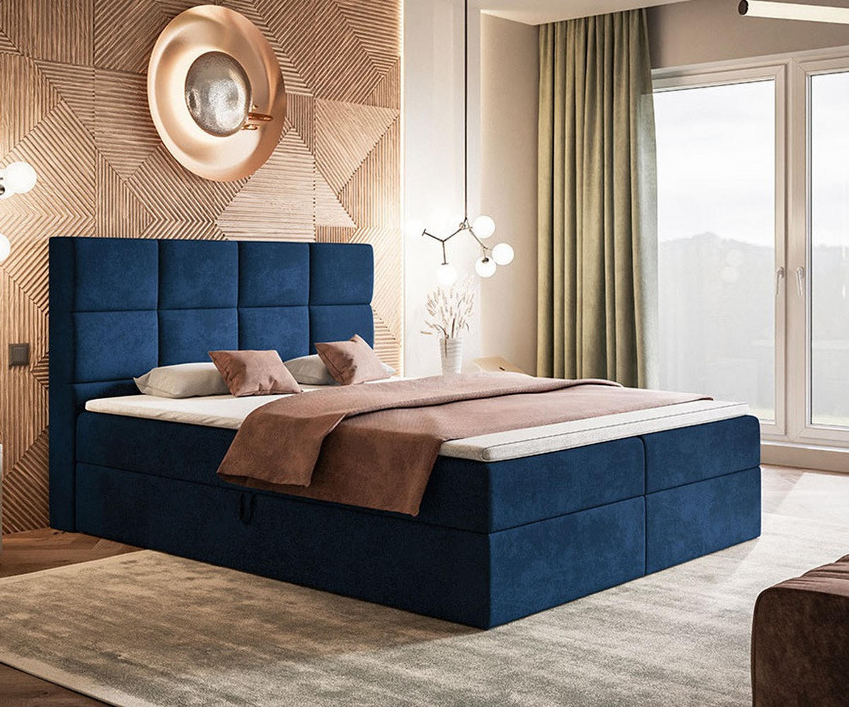 BETT Blau FOX 5 180x200 cm - Blau, Textil (180/200cm) - Sepro Meble