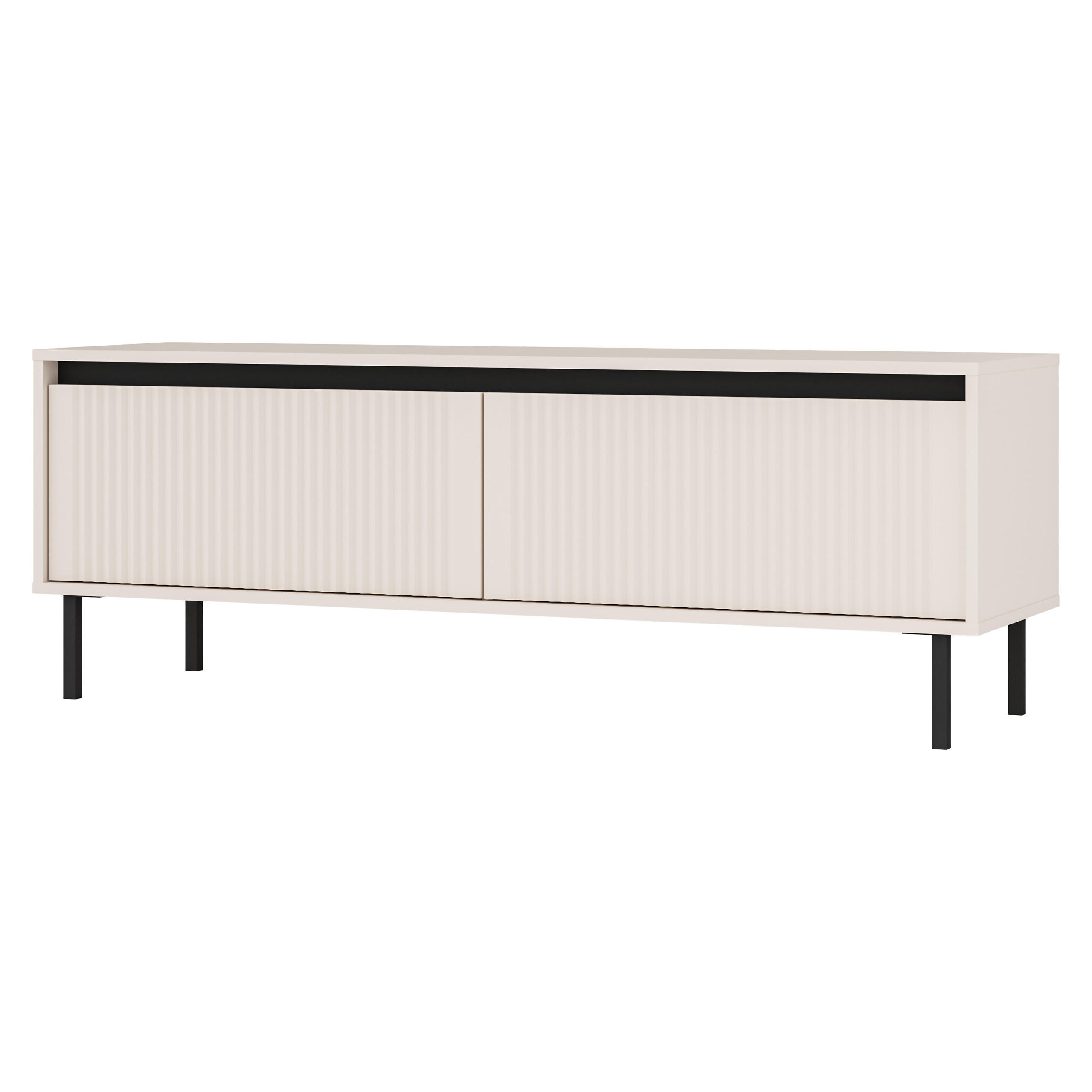 LOWBOARD OSTIA 140,2x40x50 cm mit 2 Schubladen für Wohnzimmer Modern Beige - Beige, Holzwerkstoff (140.2/50/40cm) - MASSENO