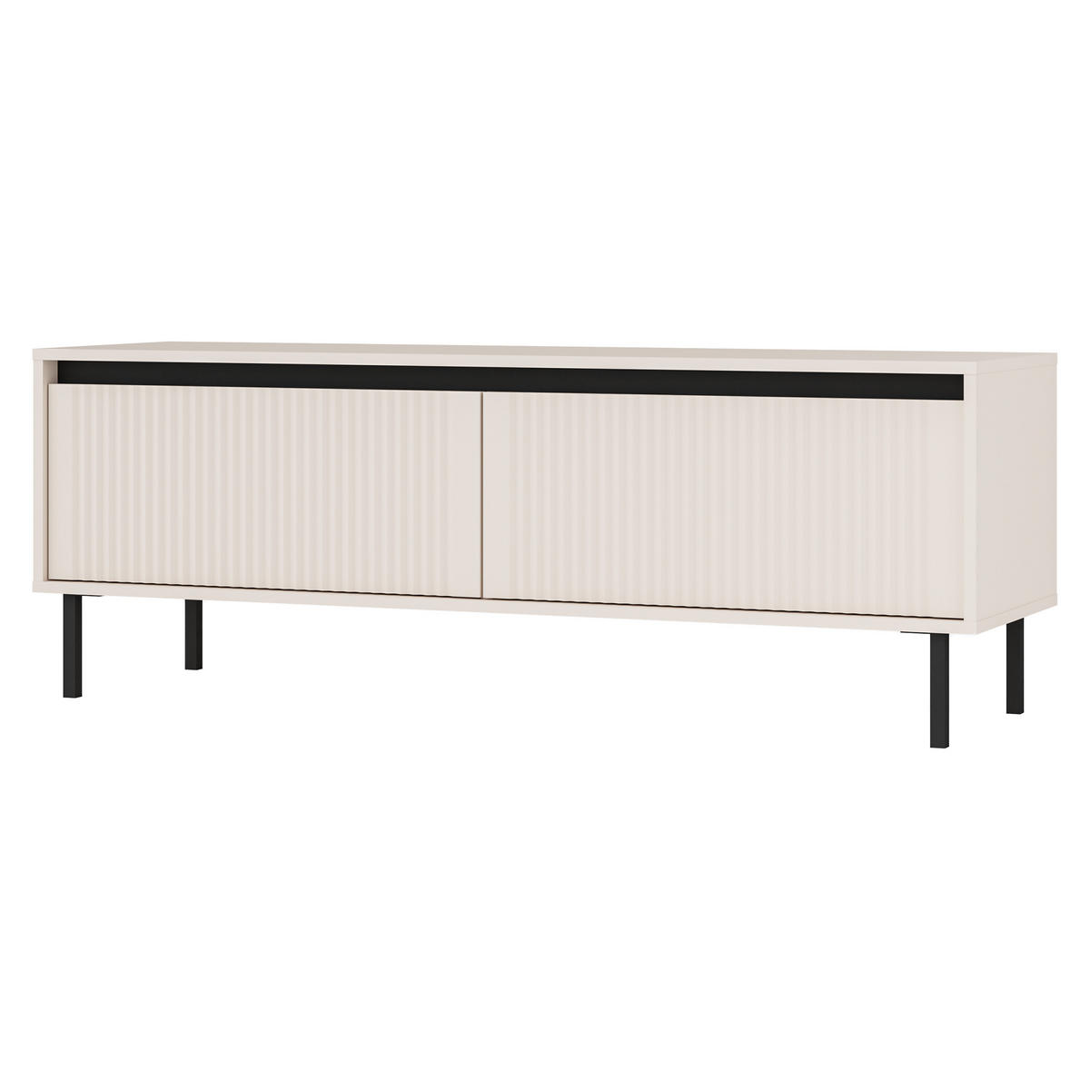 LOWBOARD OSTIA 140,2x40x50 cm mit 2 Schubladen für Wohnzimmer Modern Beige - Beige, Holzwerkstoff (140.2/50/40cm) - MASSENO