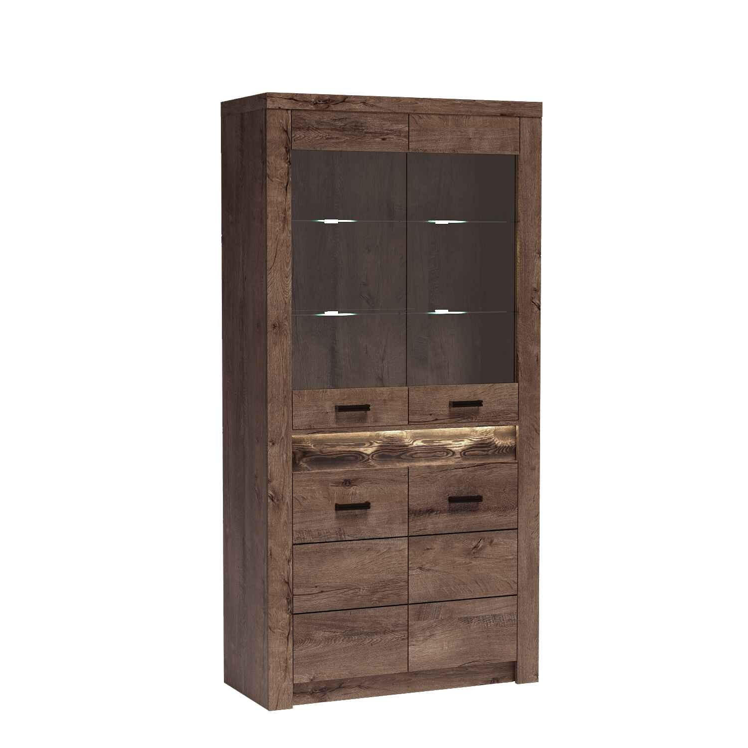 MASSENO VITRÍNA ZERI 96/192/42 cm Hnědá